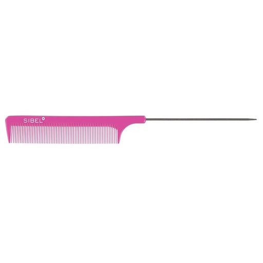 Sibel puntkam met ijzeren steel pink 21cm 